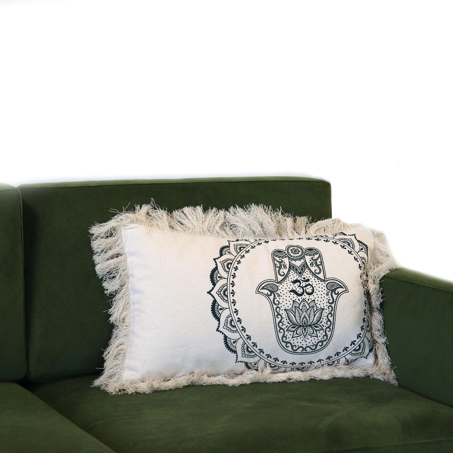 Hamsa Mandala Cushion Cover - 30x50cm - green