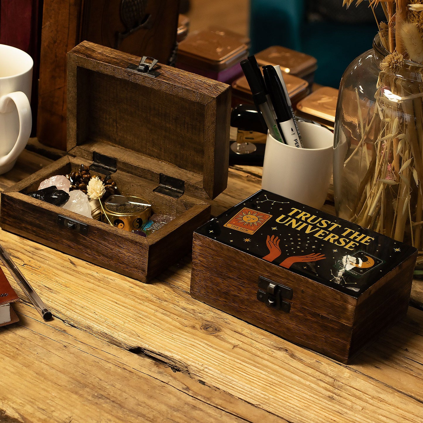 Medium Enamelled Box - Trust the Universe
