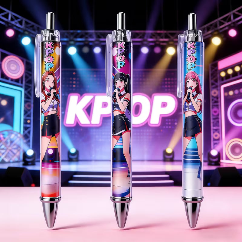 3pcs K-POP Themed Creative Ballpoint Pen Set (Comes in gift box)