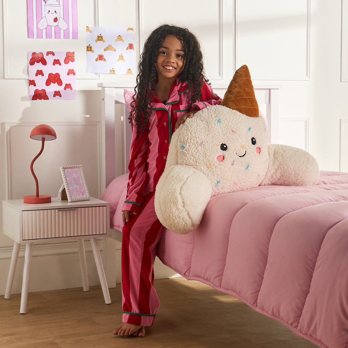 Scoops The Ice Cream Cuddle Cushion - White 78 x 48 x 50cm