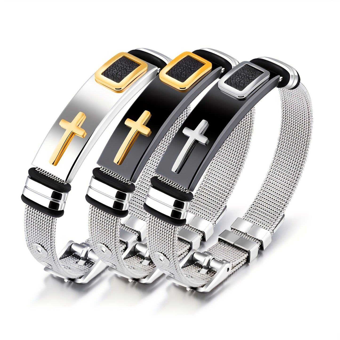New Cross Titanium Steel Personality Men's Personality Bracelet Glossy Jewelry Popular Fashion Stainless Steel Bracelet