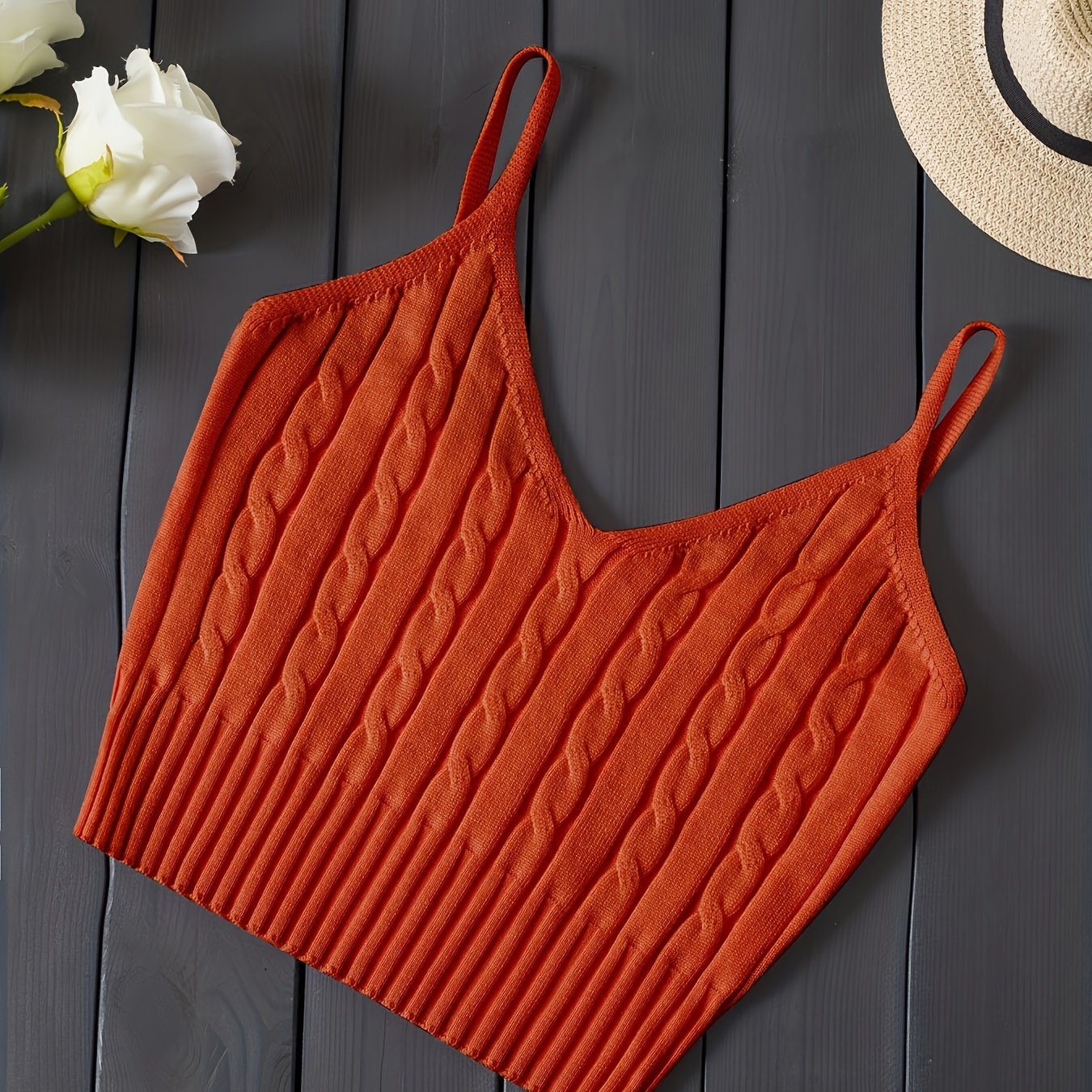 Women'S Stretchy Tank Top - V-Neck Sleeveless Casual Vest with Ribbed Texture, Beige, Versatile for Layering or Standalone Outfits, Allseason Apparel | Vneck Design | Construction, Ladies Tank Tops