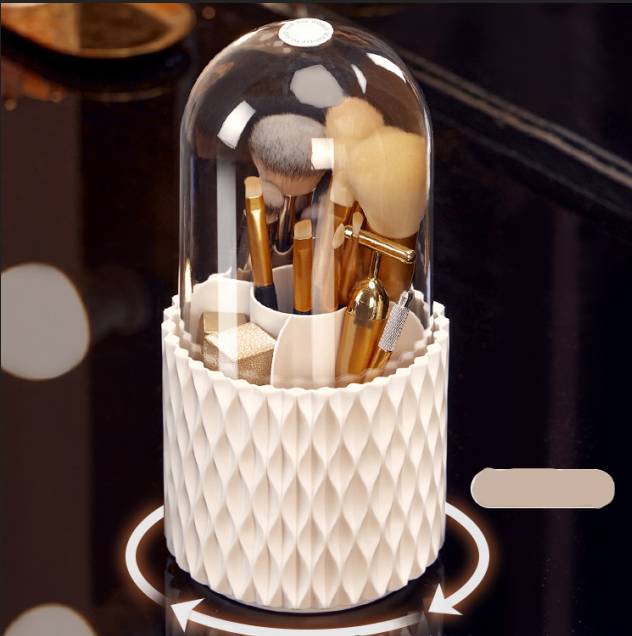 Portable 360° Rotating Makeup Brush Storage Box - Organize and Store Your Cosmetics with Ease Cosmetic Storage Box