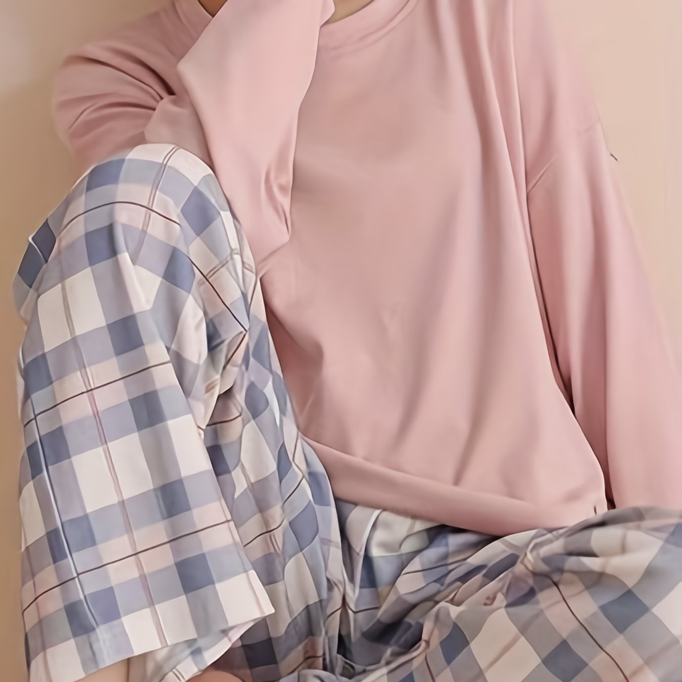 Comfortable Plaid Long Sleeve Pajama Set, Spring and Autumn Casual Home Wear Set, Casual Long Sleeve Pajama Set