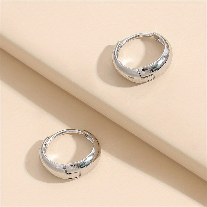 Minimalist Luxury Golden Hoop Earrings Copper 14K Gold Plated Jewelry Female Daily Wear Accessories