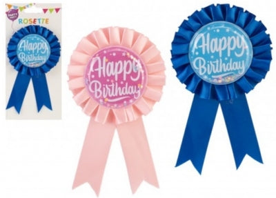 Party Party Happy Birthday Glitter Rosette 9cm