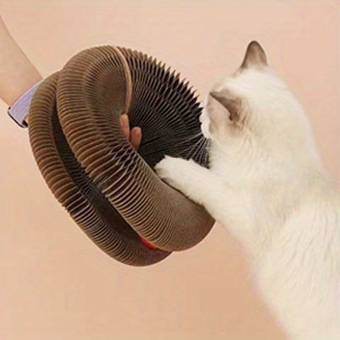 Foldable Cat Scratch Board Toy With Bell Ball And Glass Ball, Durable And Reusable Cat Scratching Pad Cat Claw Grinding Toy