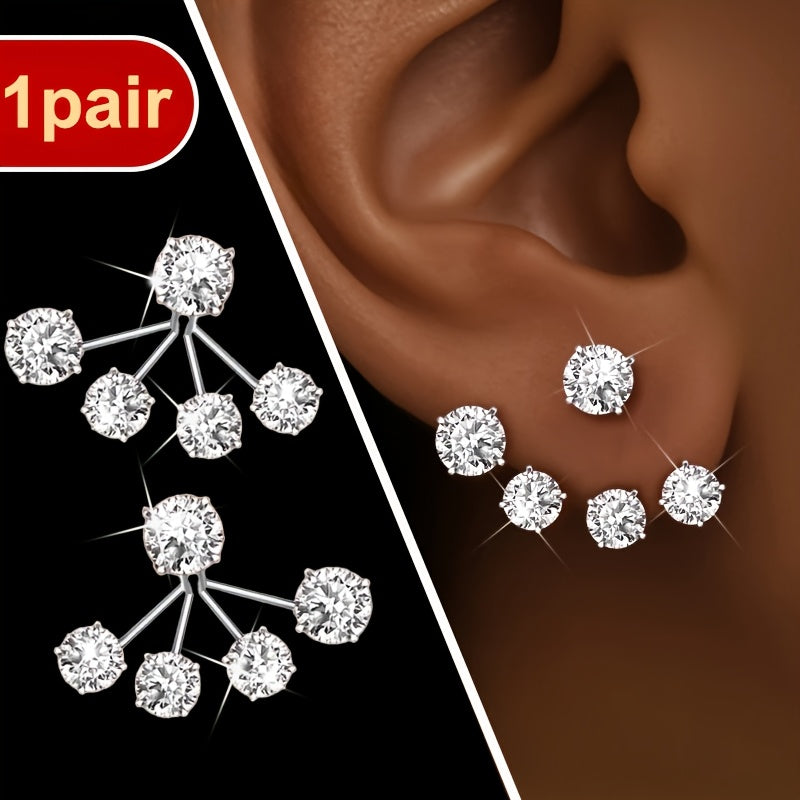 Women's Fashion Illusion Synthetic Synthetic Zirconia Earrings, Flower Bracket Earrings Unique Design, Cute and Delicate Hypoallergenic, Surprise Gift for Friends, Party Everyday Various Occasions Can Be Worn Mother's Day Gif