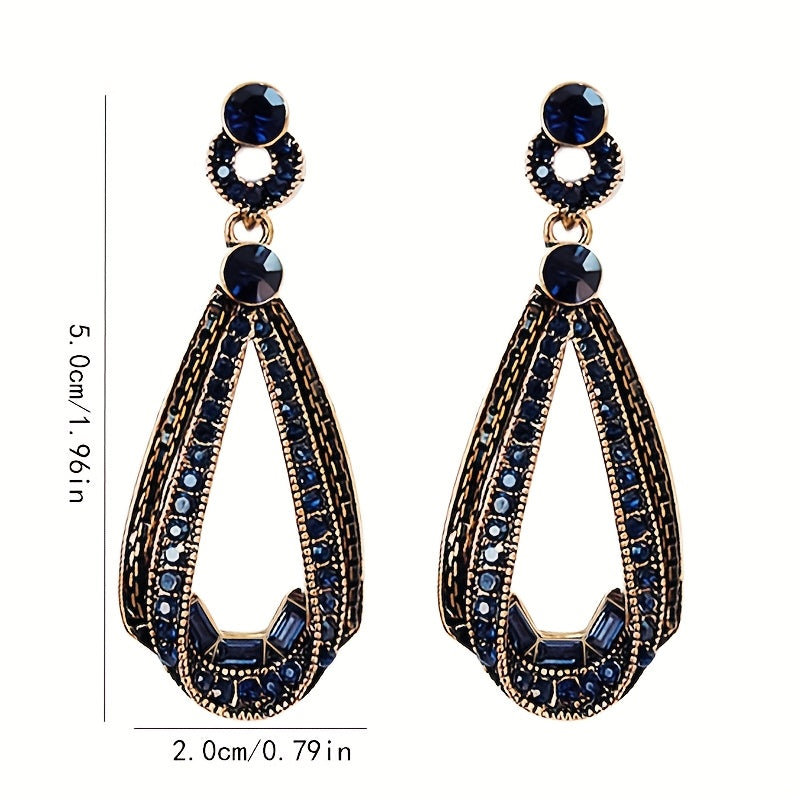 1 Pair of New European And American Earrings, Temperament Exaggerated Earrings, Personality Retro Water Drop Earrings, Ladies Earrings Accessories