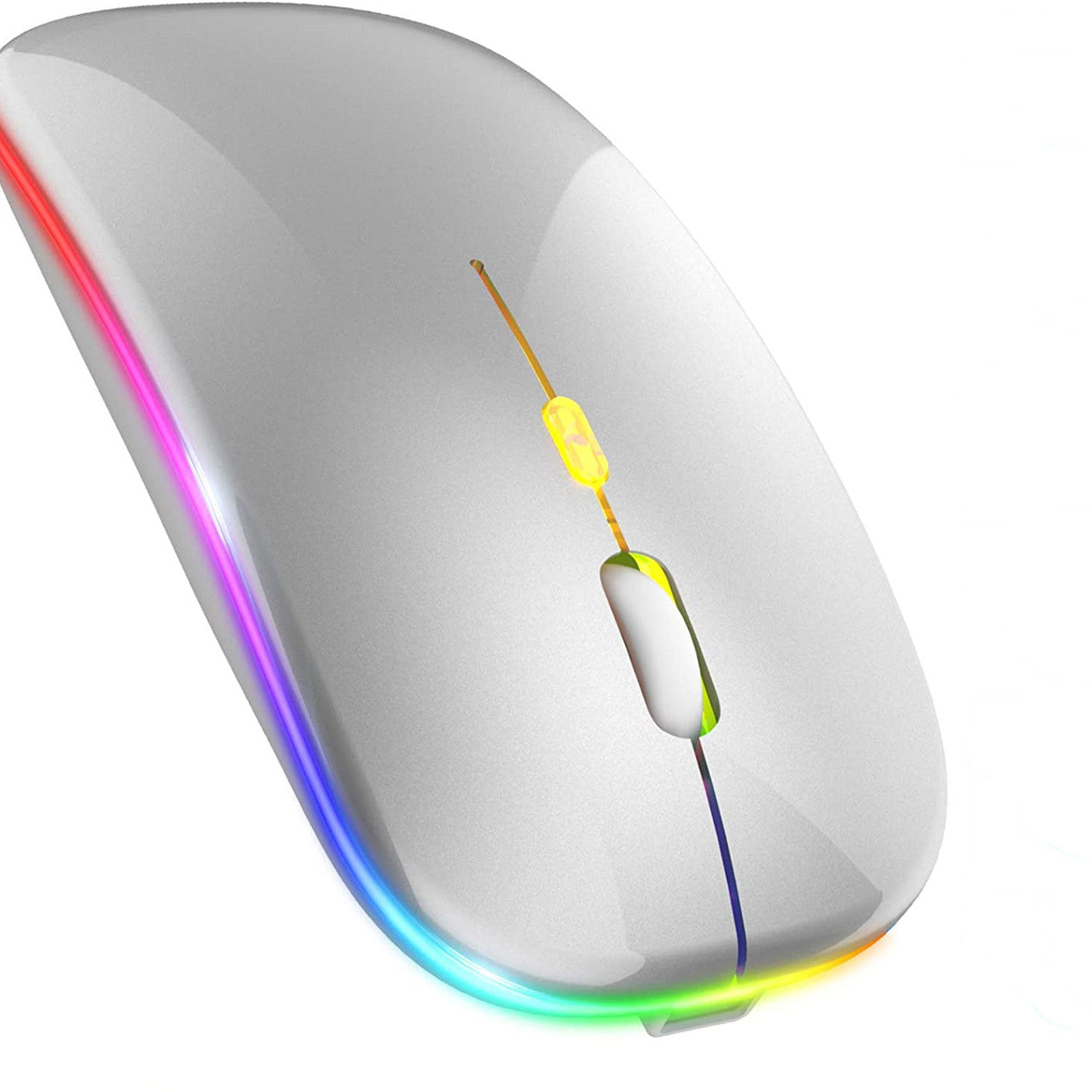 Rechargeable 2.4G Wireless Silent Office Mouse For PC Computer/laptop Windows/ios System With LED Color Light And BT5.2 Wireless Mouse.