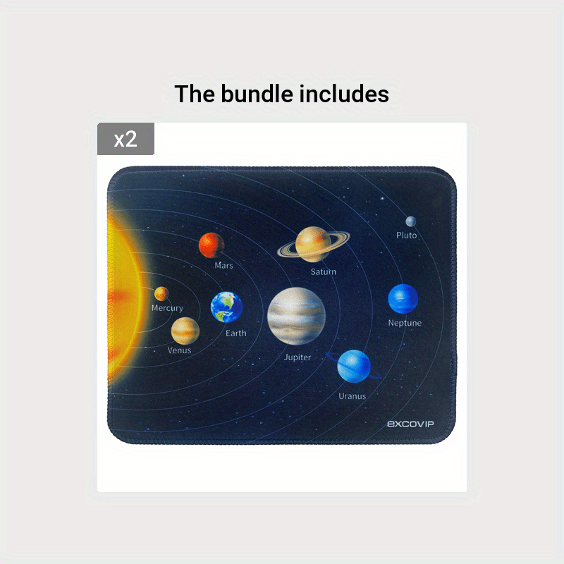 EXCOVIP Cute Anime Mouse Pad for The Solar System, Small Size with Stitched Edges, Suitable for Laptops And Keyboards, Medium Size, Non-Slip, Large for Study And Office Use, Item 9461