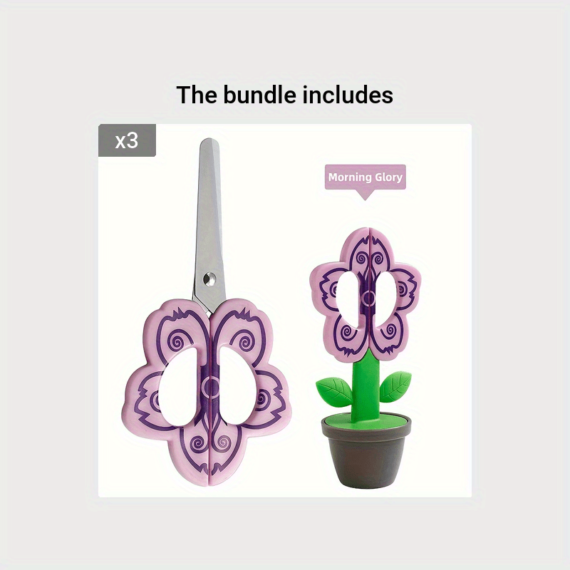 Cute Flower-Shaped ABS Resin Safety Scissors - Right-Handed, Perfect for Office & School Supplies, DIY Crafts, and Desk Decor by YOJII