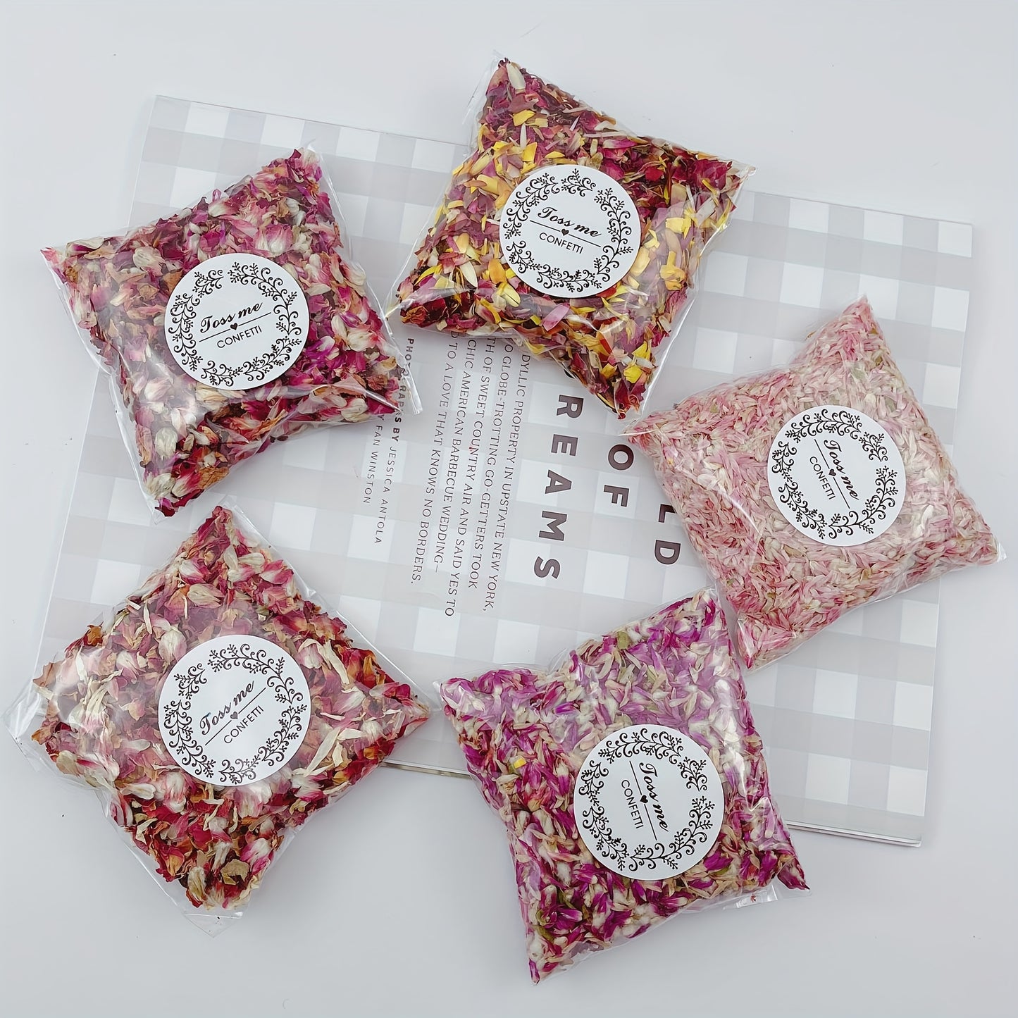 1pc/10g Dried Flower Floral Petals, Can Be Used For Wedding Scene, Birthday Scene, Indoor And Outdoor Landscaping Arrangement, Rain, Glass Bottle Decorations -winter, new year