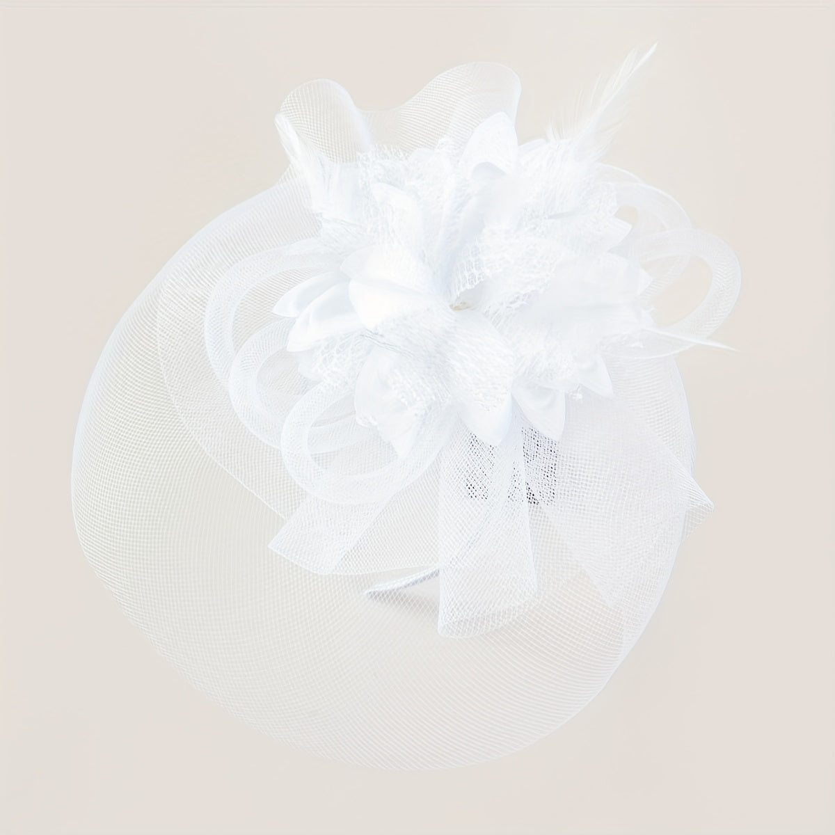 1pc Women Hair Accessories Mesh Flower Faux Feather Mesh Veil For Birthday Jockey Club Wedding Derbyhat Church Hat Accessories
