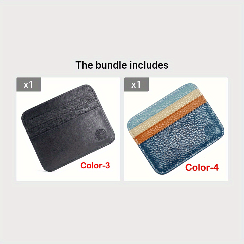 Minimalist Credit Card Holder Anti-theft Leather Wallet, Slim Front Pocket Wallet Christmas Gift