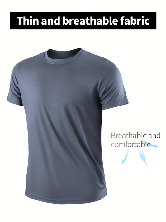 [XinsoPrince Men's Gym T-Shirt] XinsoPrince Ultra-Thin Moisture-Wicking Men's Gym T-Shirt - Breathable Athletic Tee for Running, Weightlifting, Tennis - Lightweight Fitness Top with Thin Profile Design, Sports Apparel, Breath