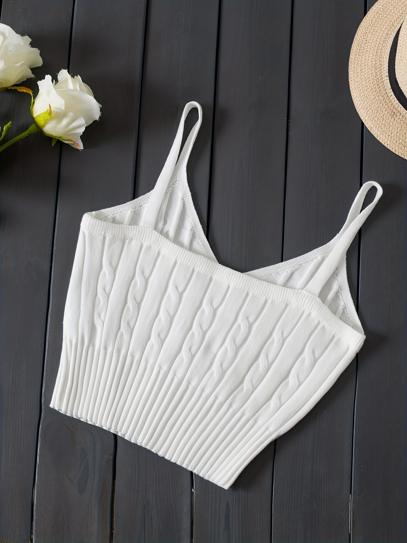 Women'S Stretchy Tank Top - V-Neck Sleeveless Casual Vest with Ribbed Texture, Beige, Versatile for Layering or Standalone Outfits, Allseason Apparel | Vneck Design | Construction, Ladies Tank Tops