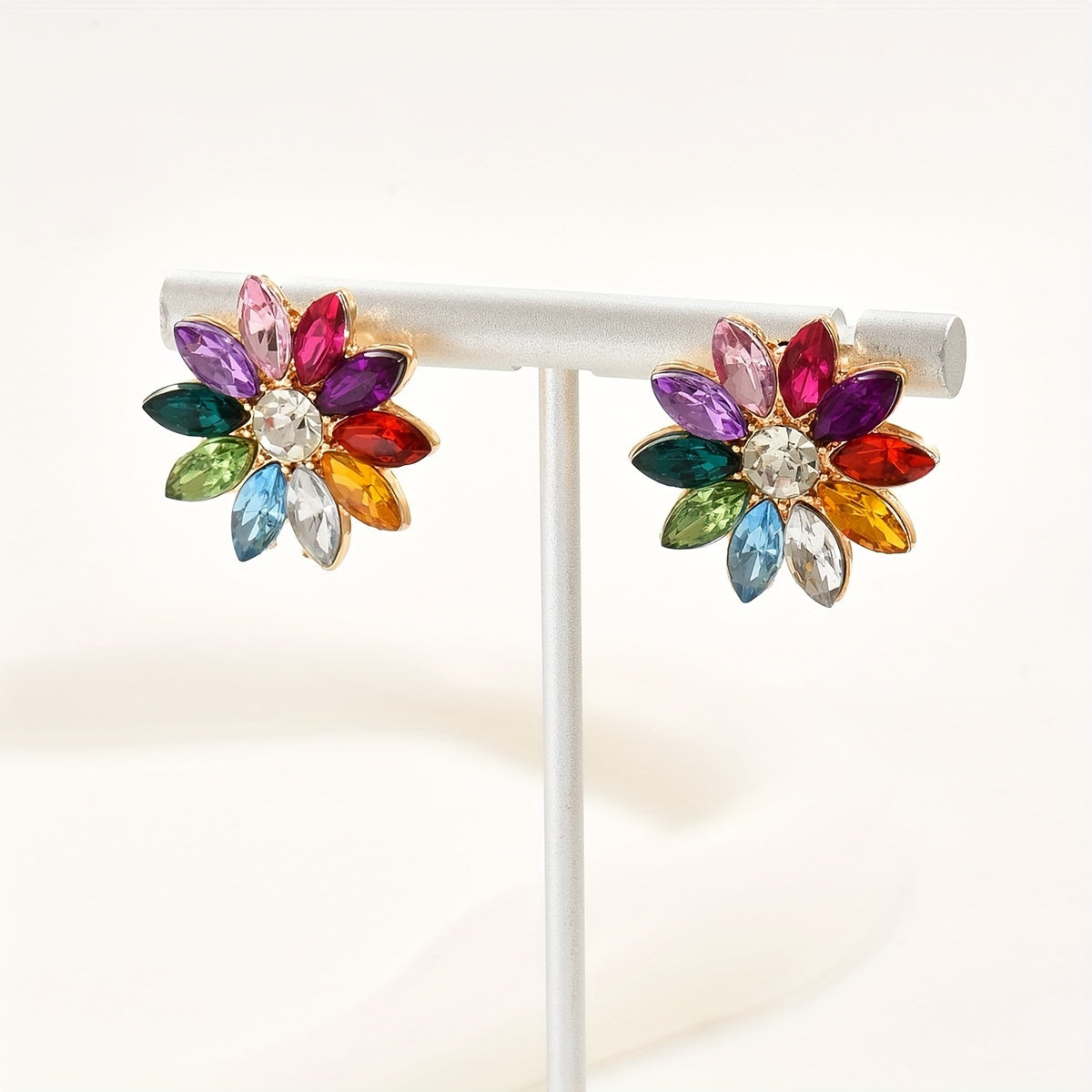 Vibrant Enchanting Flower Stud Earrings - Hypoallergenic & Lightweight - Perfect for Summer Parties, Proms, Weddings - Designed for Women