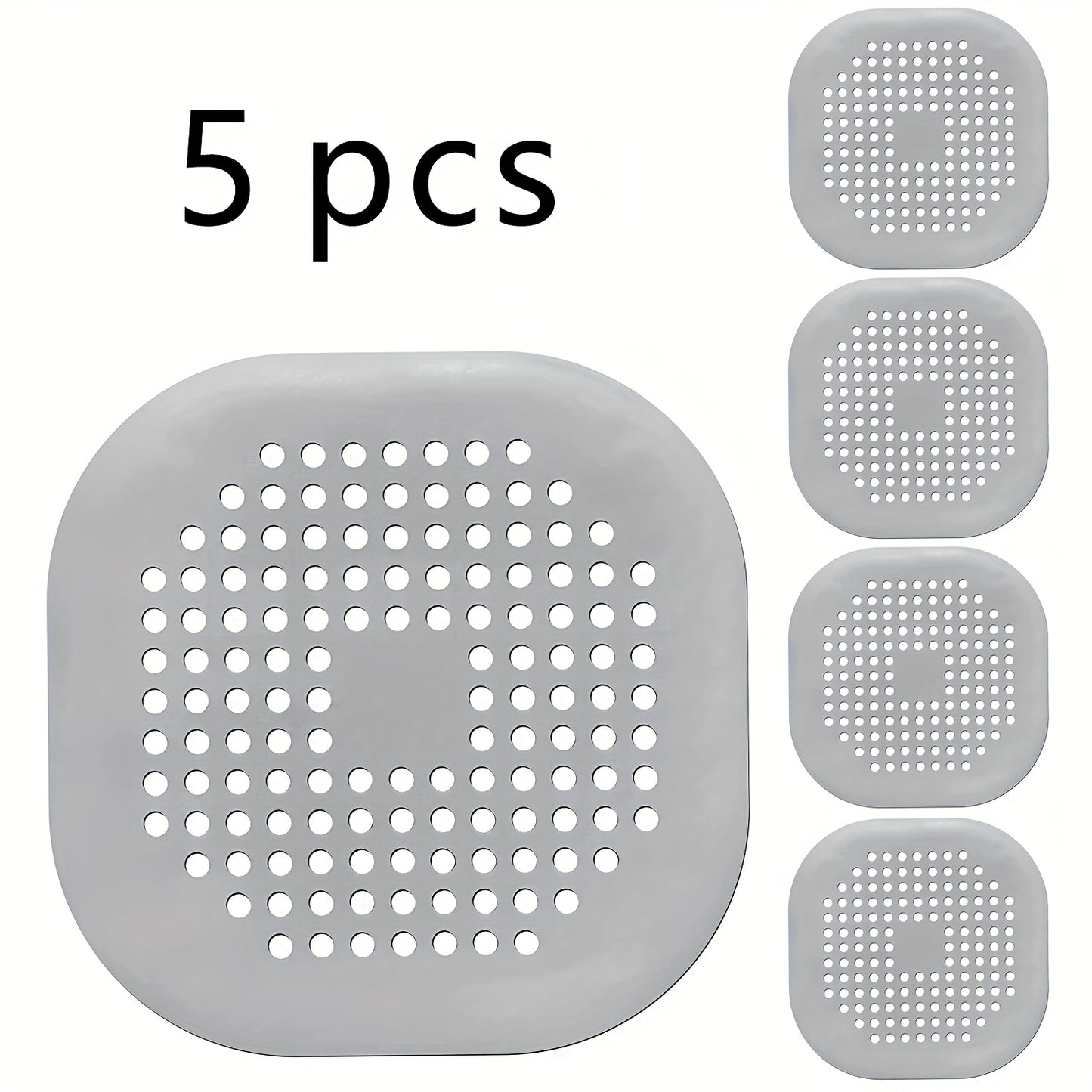 5pcs/3pcs/1pc Silicone Hair Filter | Bathtub and Shower Floor Drain Plug, Kitchen Deodorant Plug, Anti-Clogging Sink Filter