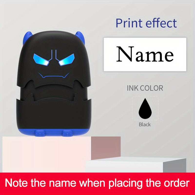 1pc Black Baby Name Stamp Custom-made DIY Gift for Children Seal Student Clothes Chapter Not Easy to Fade Security Cute Monsters Toy