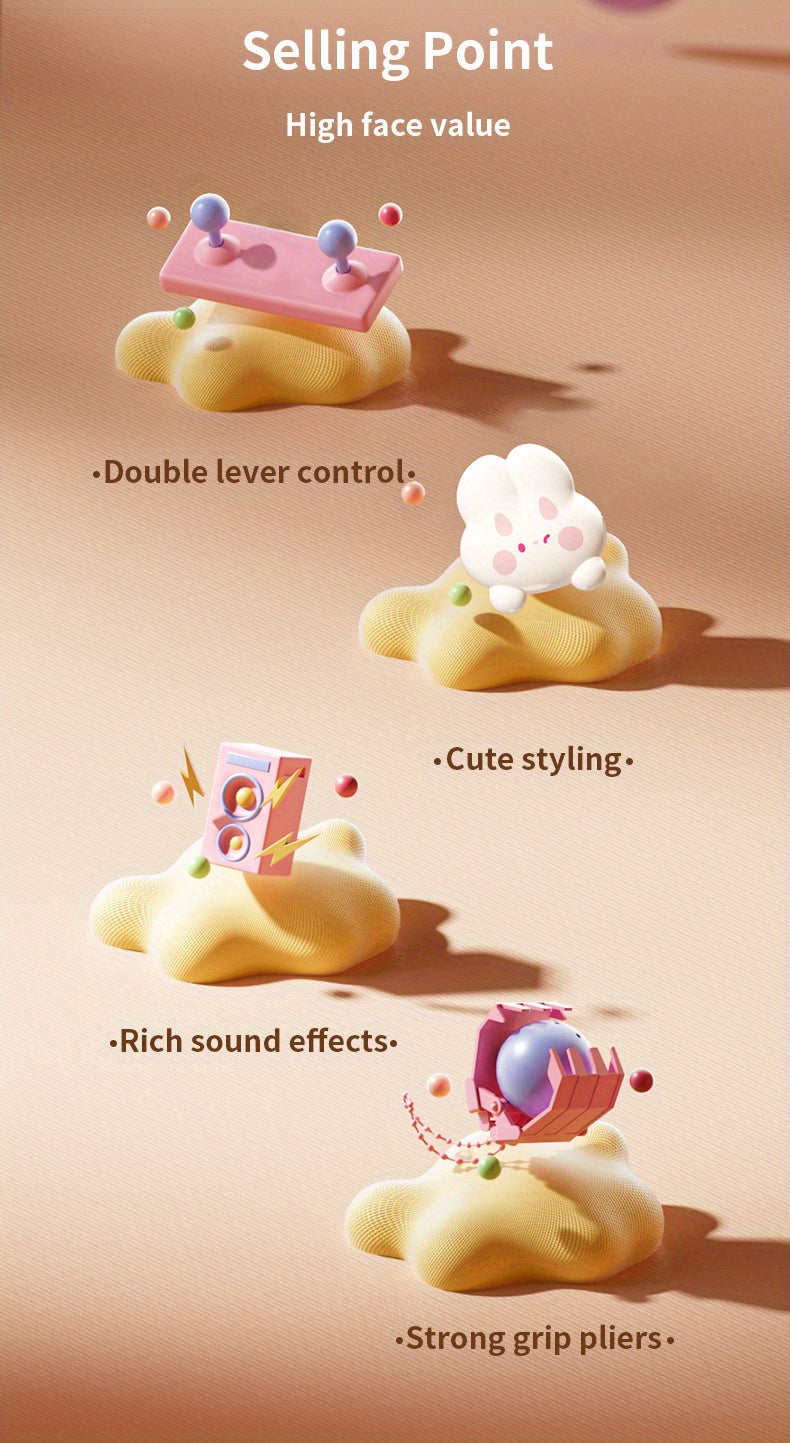 Claw Machine Toy, Party Clip Doll Gashapon Machine, Home Light And Music Two Power Supply Modes, Birthday Gift For Boys And Girls, Christmas Gift, Send 10 Dolls, 10 Capsule Eggs, Power Supply Line