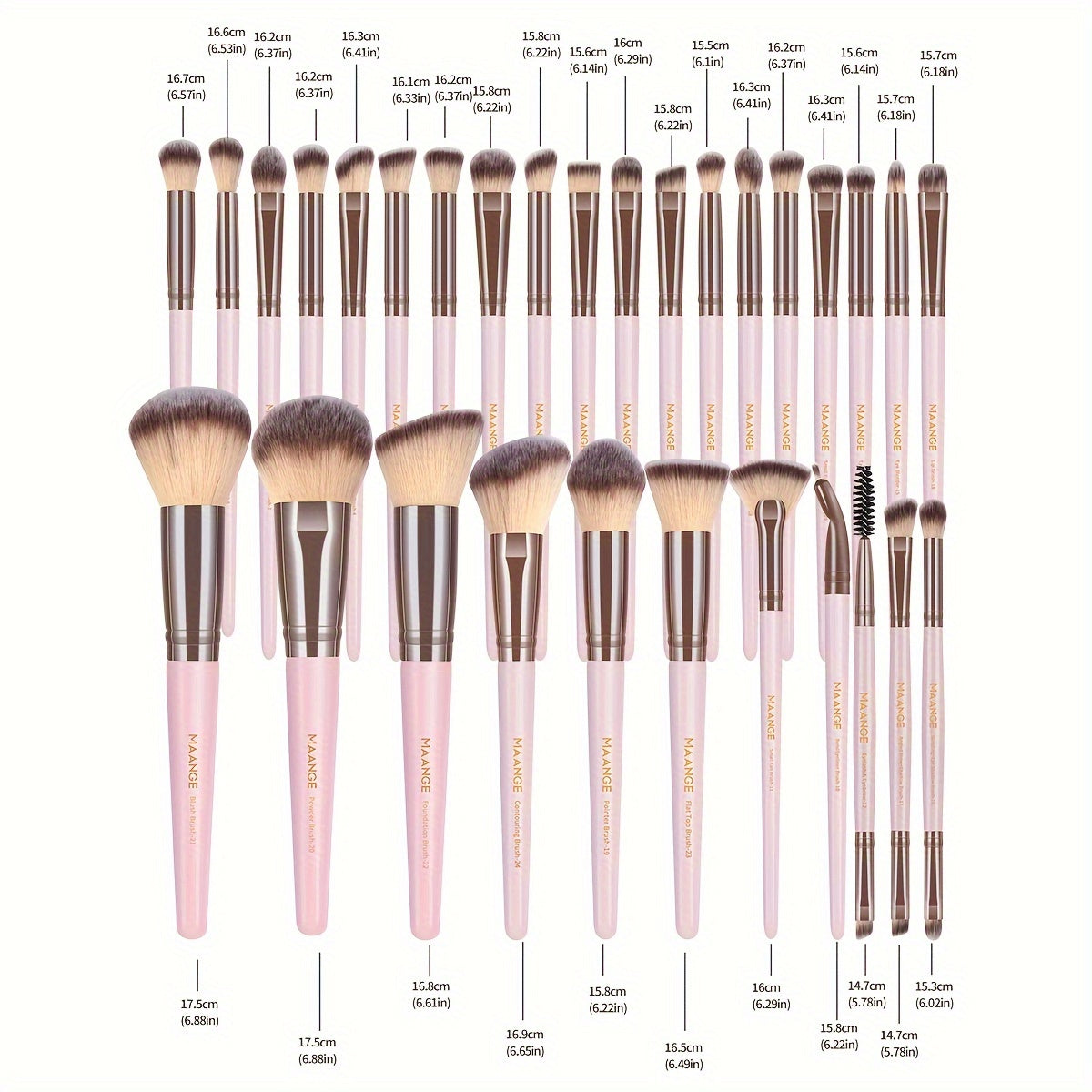 MAANGE 30pcs Professional Makeup Brush Set Foundation Brush Blush Brush Loose Powder Brush Eyeshadow Brush Complete Makeup Tool Set Suitable for Beginners and Professional Makeup Artists Portable Gift Set for Beginners Basic