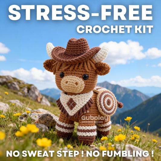 Beginner'S Crochet Kit for Christmas Highland Cow (Suitable for Adults) | Easy Craft Gift for Adults | Includes Step-By-Step Illustrated Tutorial | Contains Easy Diagrams, Extra Soft Yarn (30% More), Crochet Hook And Addition