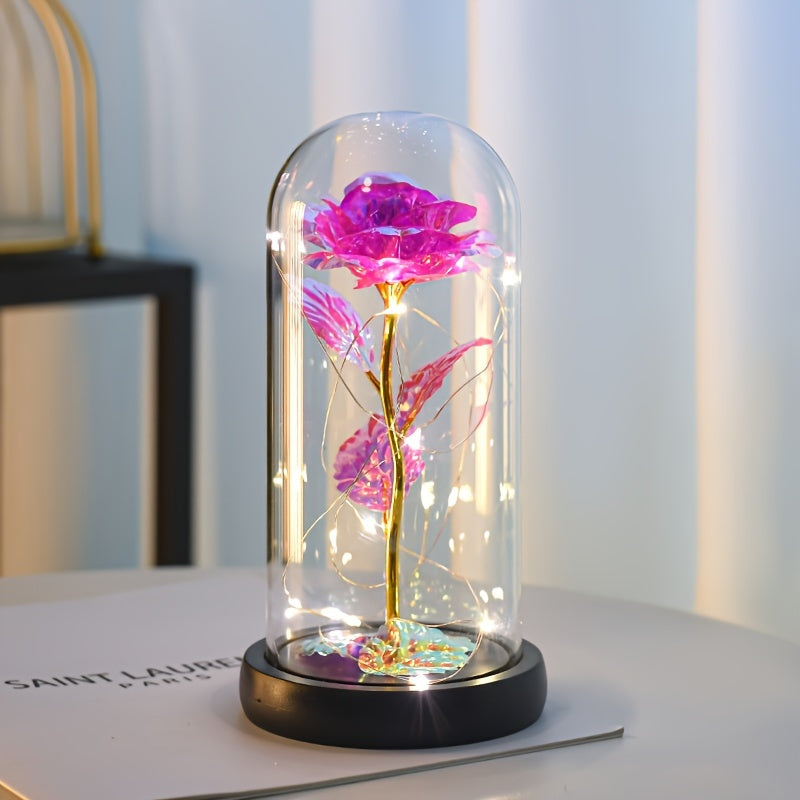 1pc Eternal Glow Rose - Luminescent Artificial Flower in Plastic Case - A Dazzling, Heartfelt Gift for Women - Perfect for Valentines Day, New Year, Mothers Day, Birthdays, Anniversaries & Weddings!