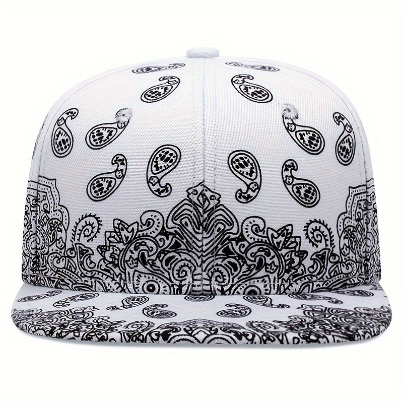 Cashew Flower Pattern Button Hat for Men and Women Retro Hat Outdoor Sports Sunshade Hat