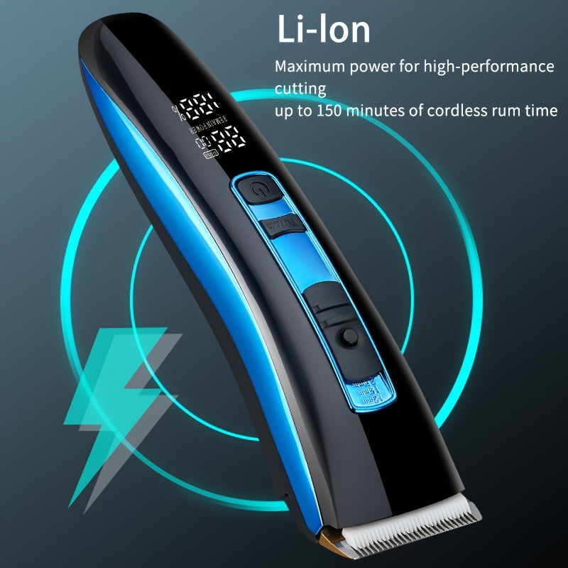 Rechargeable Professional Hair Clippers for Men - Includes LED Display and Grooming Kit - Perfect Father's Day Gift
