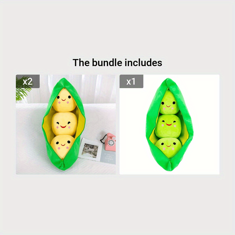 Funny Pea Pod Pillow Doll Plush Toy, Doll Pillow Plush Toy For Children Christmas, Halloween, Thanksgiving Gift