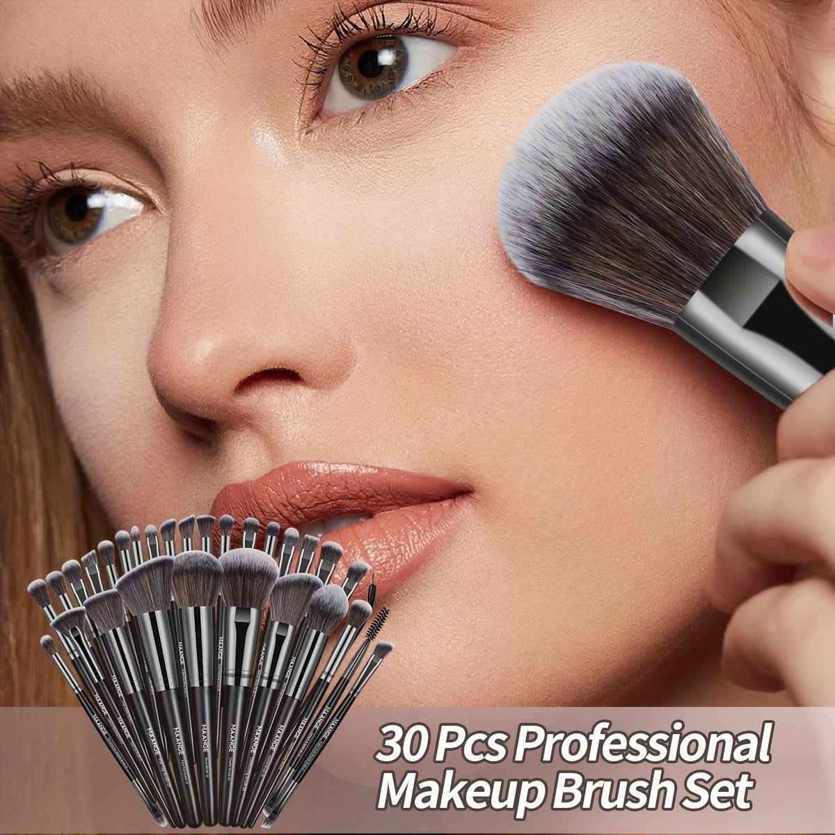 MAANGE 30pcs Professional Makeup Brush Set Foundation Brush Blush Brush Loose Powder Brush Eyeshadow Brush Complete Makeup Tool Set Suitable for Beginners and Professional Makeup Artists Portable Gift Set for Beginners Basic