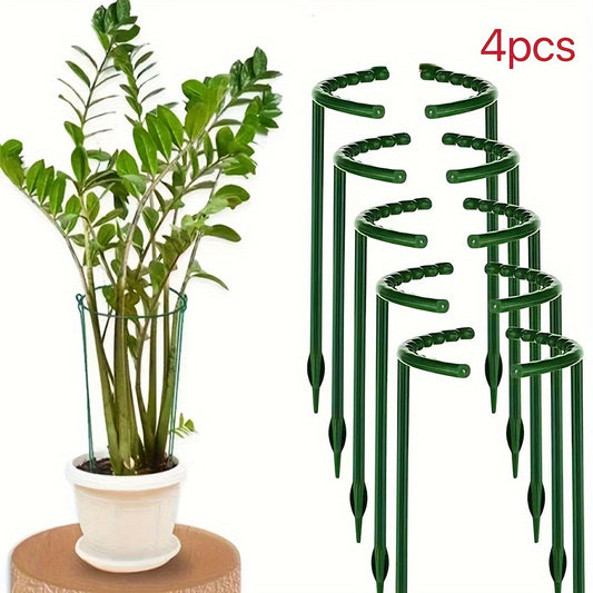 [Popular Choice] 4pcs 9.84in-Plastic Plant Support Pile Frame Greenhouse Arrangement Semicircle Fixed Rod Indoor Flower Plant Vine Climbing Bracket