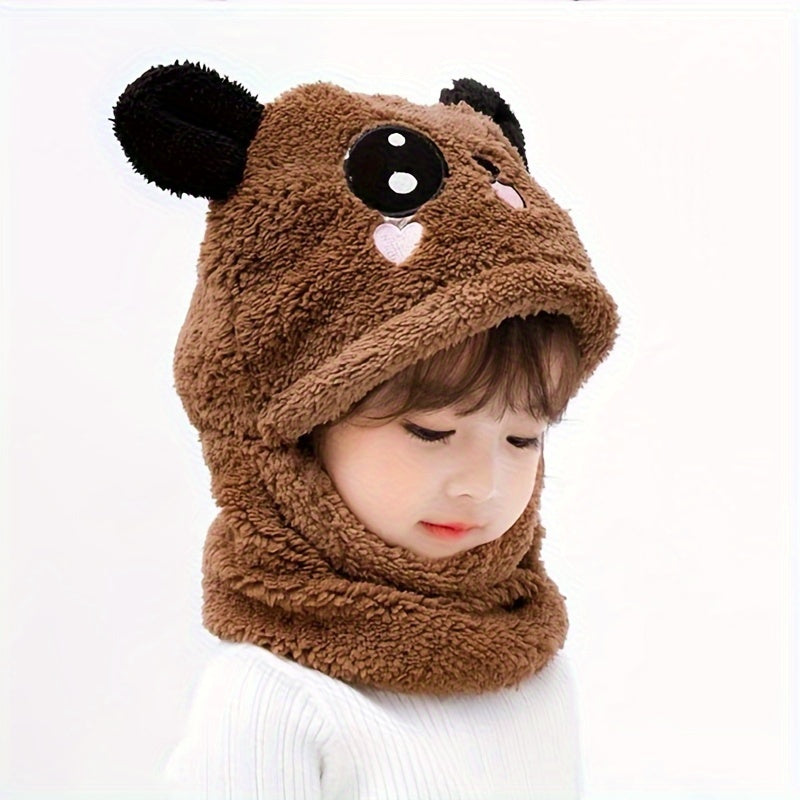 1pc Girl's Autumn Winter Cute Thickened Warm Plush Baby Ear Protection Hat