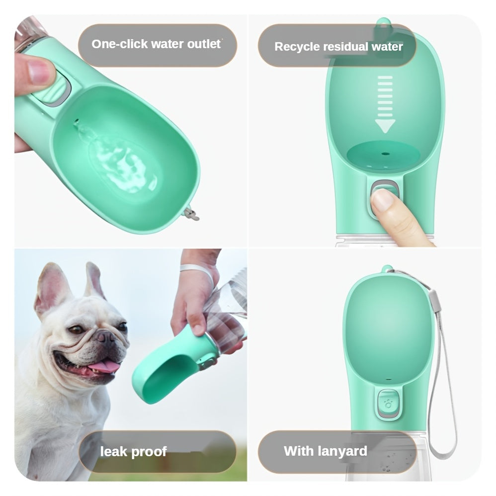 Leak-Proof Pet Water Bottle with Wrist Strap for Dogs and Cats - Perfect for Outdoor Adventures