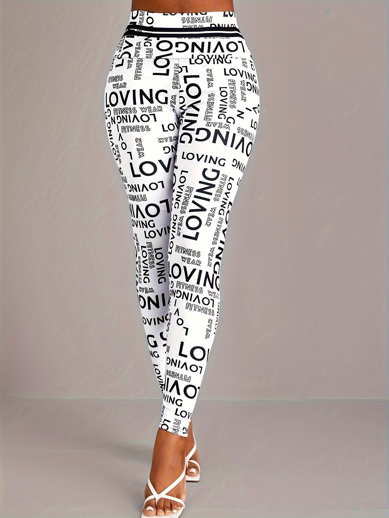 Flower Print High Waist Yoga Pants, High Stretch Running Fitness Workout Leggings, Women's Activewear
