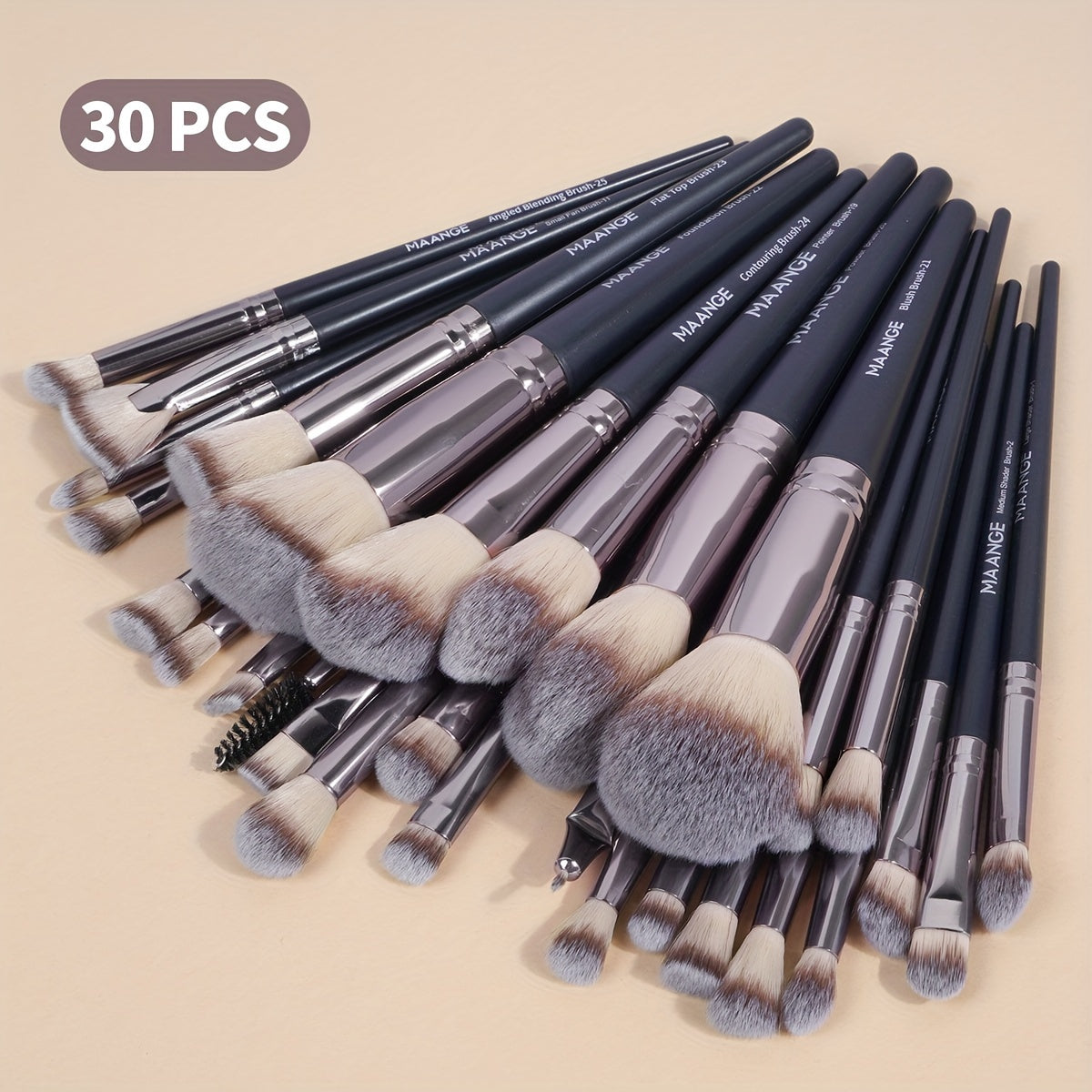 MAANGE 30pcs Professional Makeup Brush Set Foundation Brush Blush Brush Loose Powder Brush Eyeshadow Brush Complete Makeup Tool Set Suitable for Beginners and Professional Makeup Artists Portable Gift Set for Beginners Basic