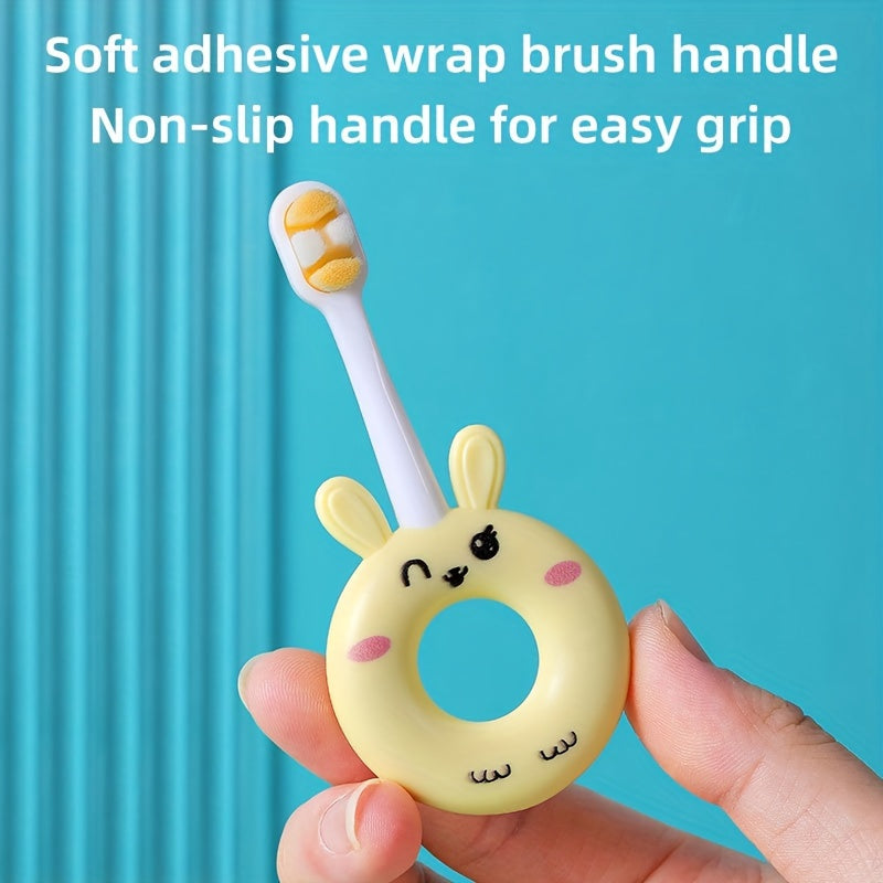 [Soft Silicone Toothbrush] Super Soft Silicone Baby Toothbrush For Toddlers 0-3 Years | Cute Cartoon Design, Gentle Cleaning For Sensitive Teeth