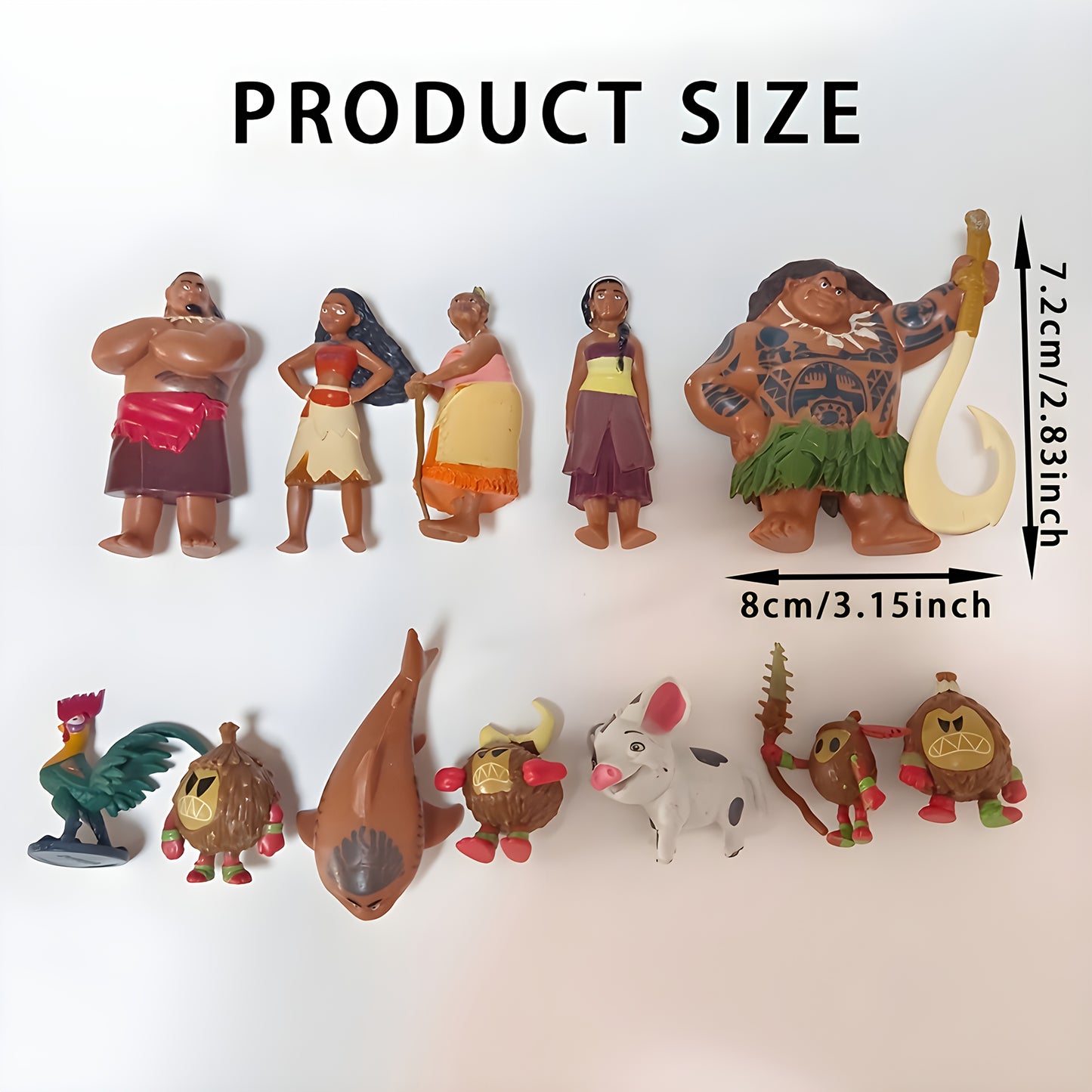 10pcs/ set Moana Character Statue - Perfect choice for home and car decoration, ideal Christmas and Easter gift, PVC collectible ornaments