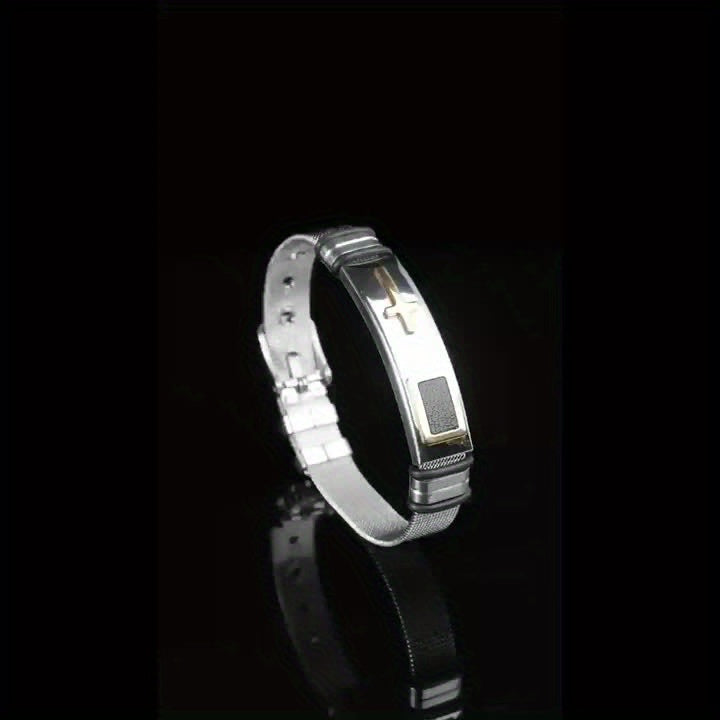 New Cross Titanium Steel Personality Men's Personality Bracelet Glossy Jewelry Popular Fashion Stainless Steel Bracelet