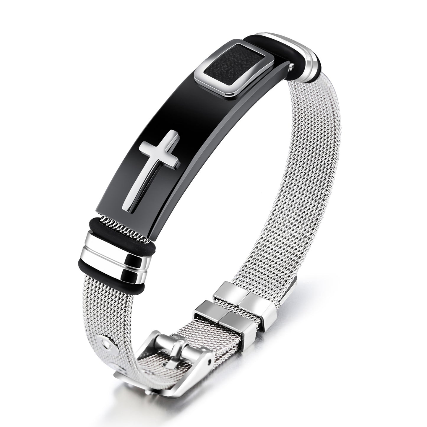 New Cross Titanium Steel Personality Men's Personality Bracelet Glossy Jewelry Popular Fashion Stainless Steel Bracelet