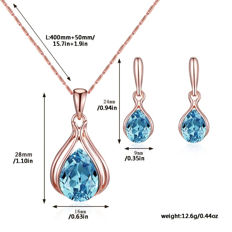 2pcs Women's Jewelry Set - Simple Style, Zinc Alloy with Artificial Crystal - All Season & Valentine's Day Gift | Daily Wear | Elegant Design