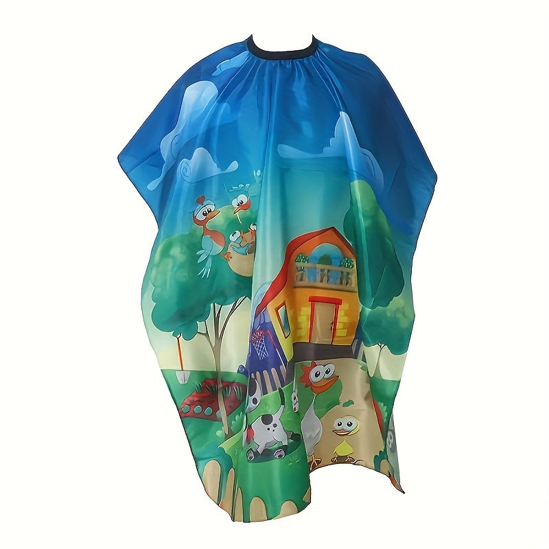 Cartoon Pattern Hair Cutting Cape Professional Salon Hair Cutting Cape With Adjustable Closure Barber Cape