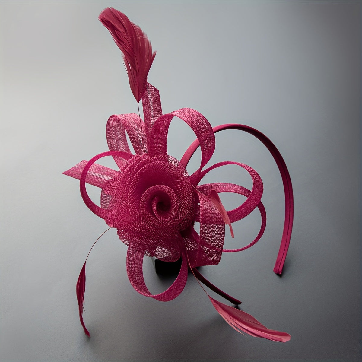 1pc Elegant Women'S Fascinator Headband - Polyester Mesh Flower Veil with Feather Detail for Cosplay, Bridal, Wedding, Tea Party, Church Hat Accessory, Derby Racing - Birthday Gift, Carnival/Mardi Gras/Masquerade