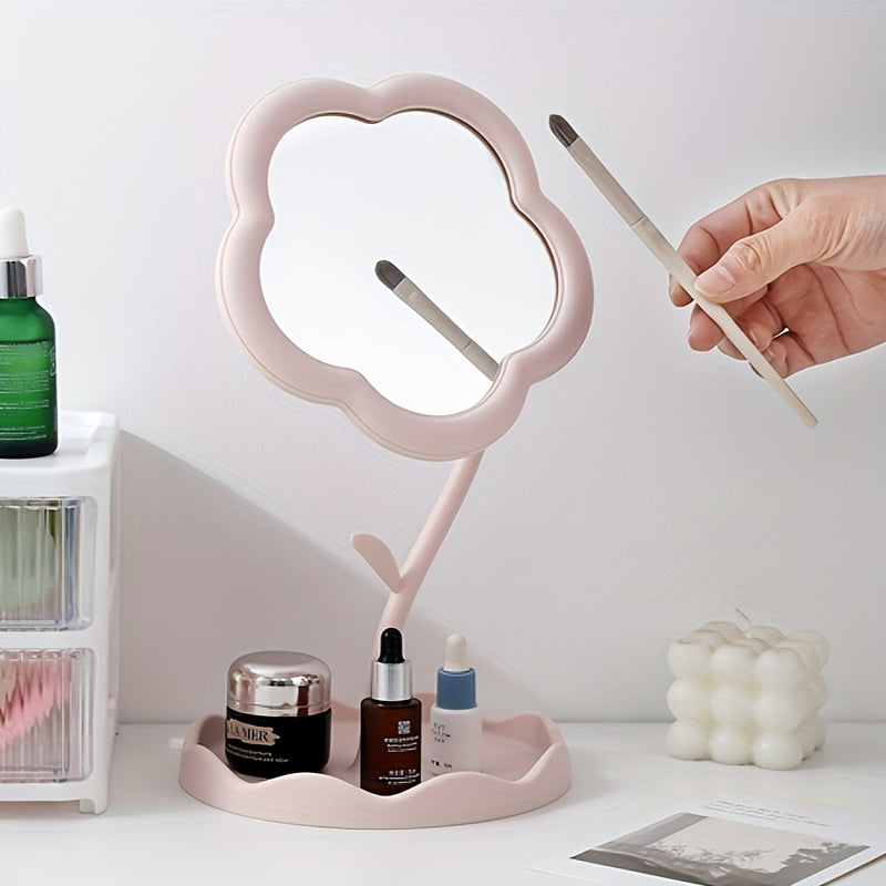 Desktop Makeup Mirror Sun Flower Shape Cute Girl Heart Dressing Mirror Detachable Hanging Jewelry HD Makeup Mirror