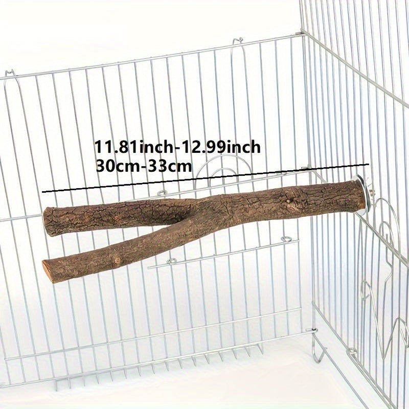 Durable Wooden Bird Perch for Cage - Comfortable Grinding Stick for Birds - Fun Bird Toy and Supplies