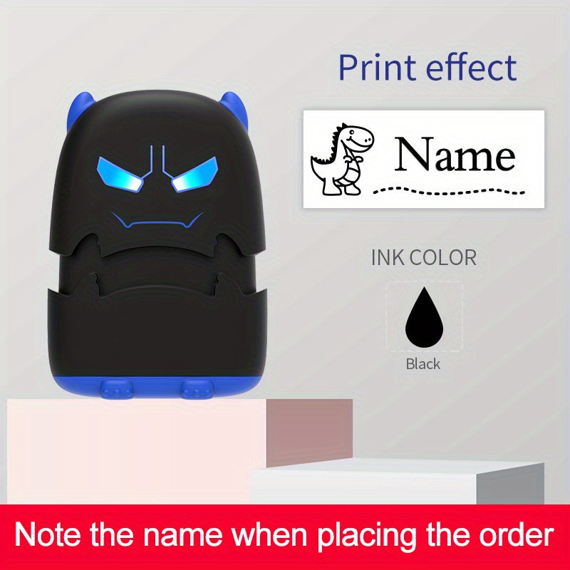 1pc Black Baby Name Stamp Custom-made DIY Gift for Children Seal Student Clothes Chapter Not Easy to Fade Security Cute Monsters Toy