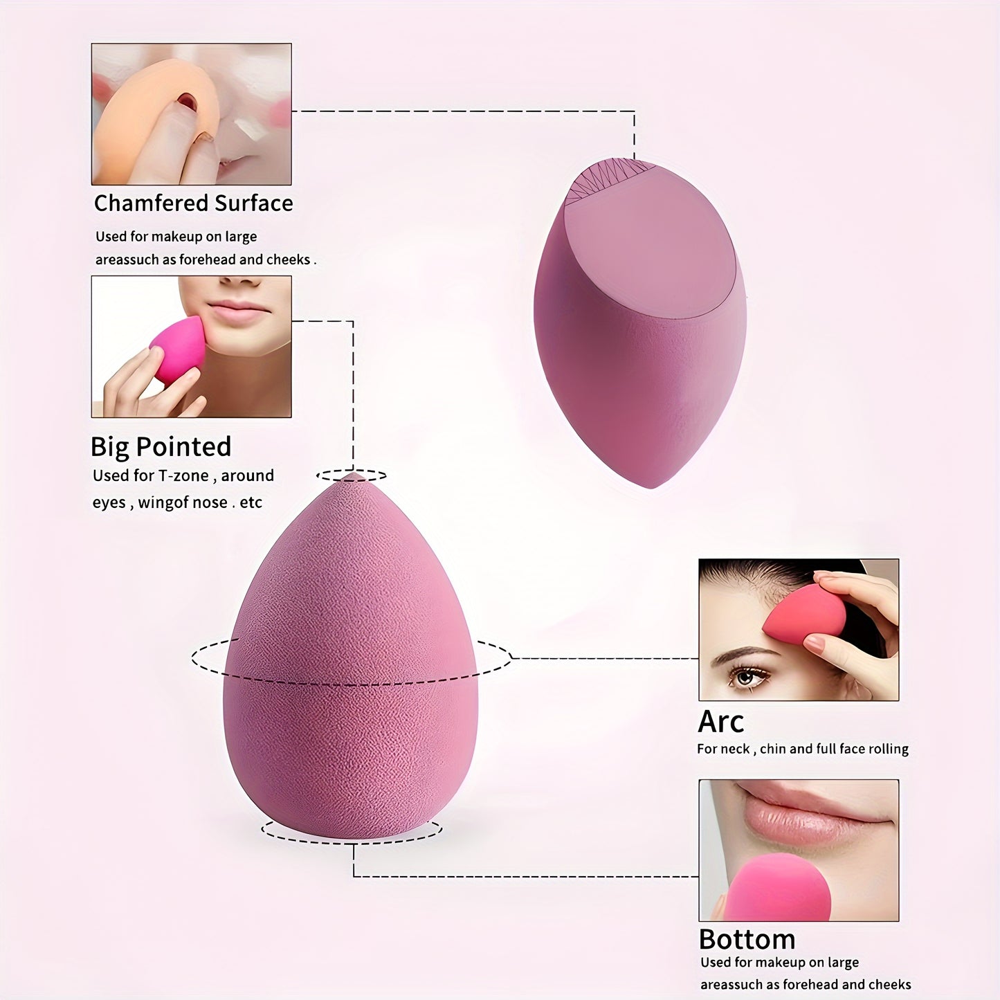 4pcs Premium Makeup Blender Set - Soft & Durable Sponges with Storage Box - Perfect for Foundation & Powder Application - Ergonomic Beauty Tool for Flawless Coverage