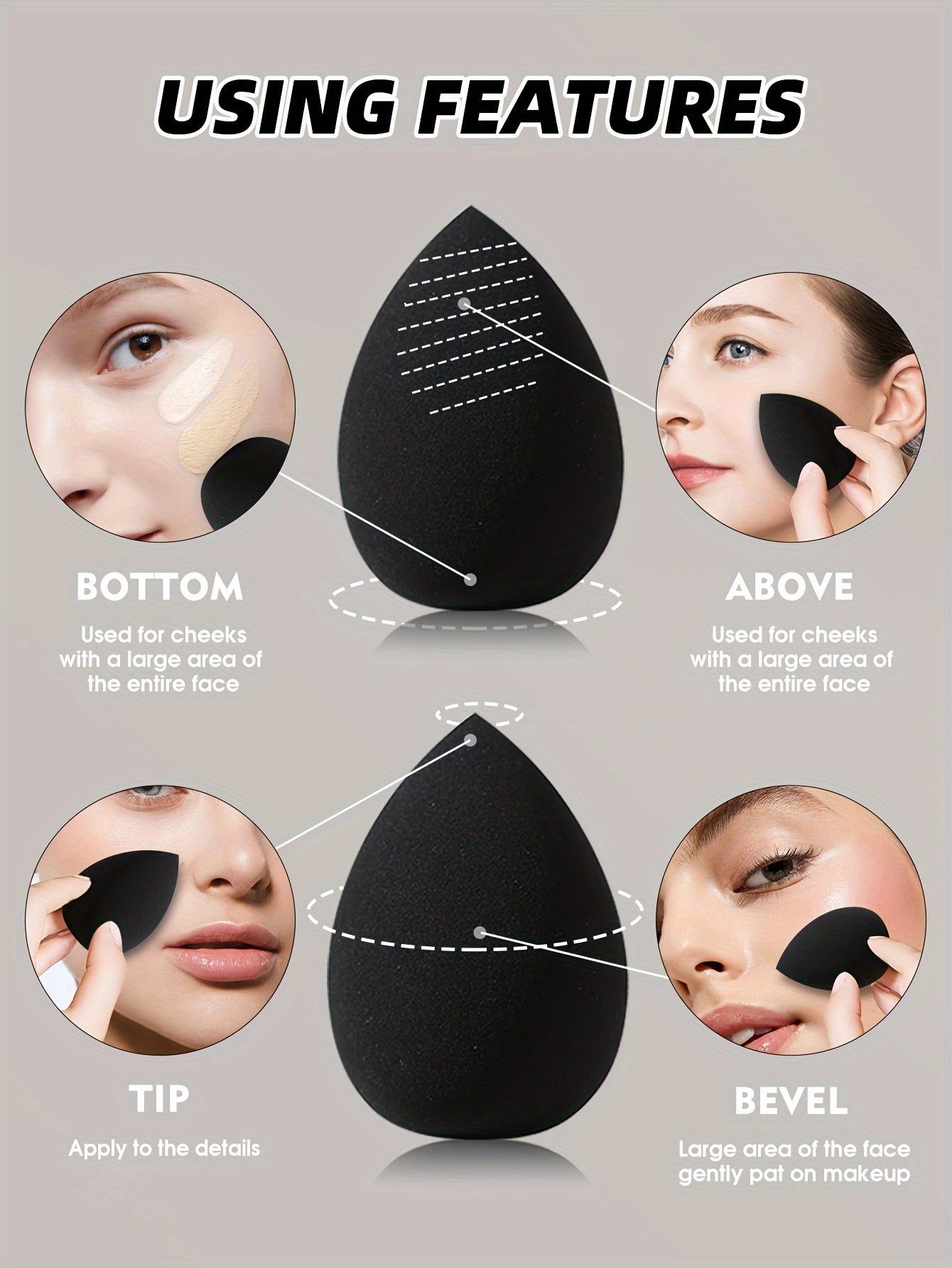 The 46pcs Makeup Tool Set Includes: 1 Waterproof Multifunctional Zipper Toiletry And Makeup Bag + 25 Makeup Brushes + 8 Beauty Sponges + 8 Makeup Puffs + 1 Headband + 2 Wristbands + 1 Makeup Brush Cleaning Tool.