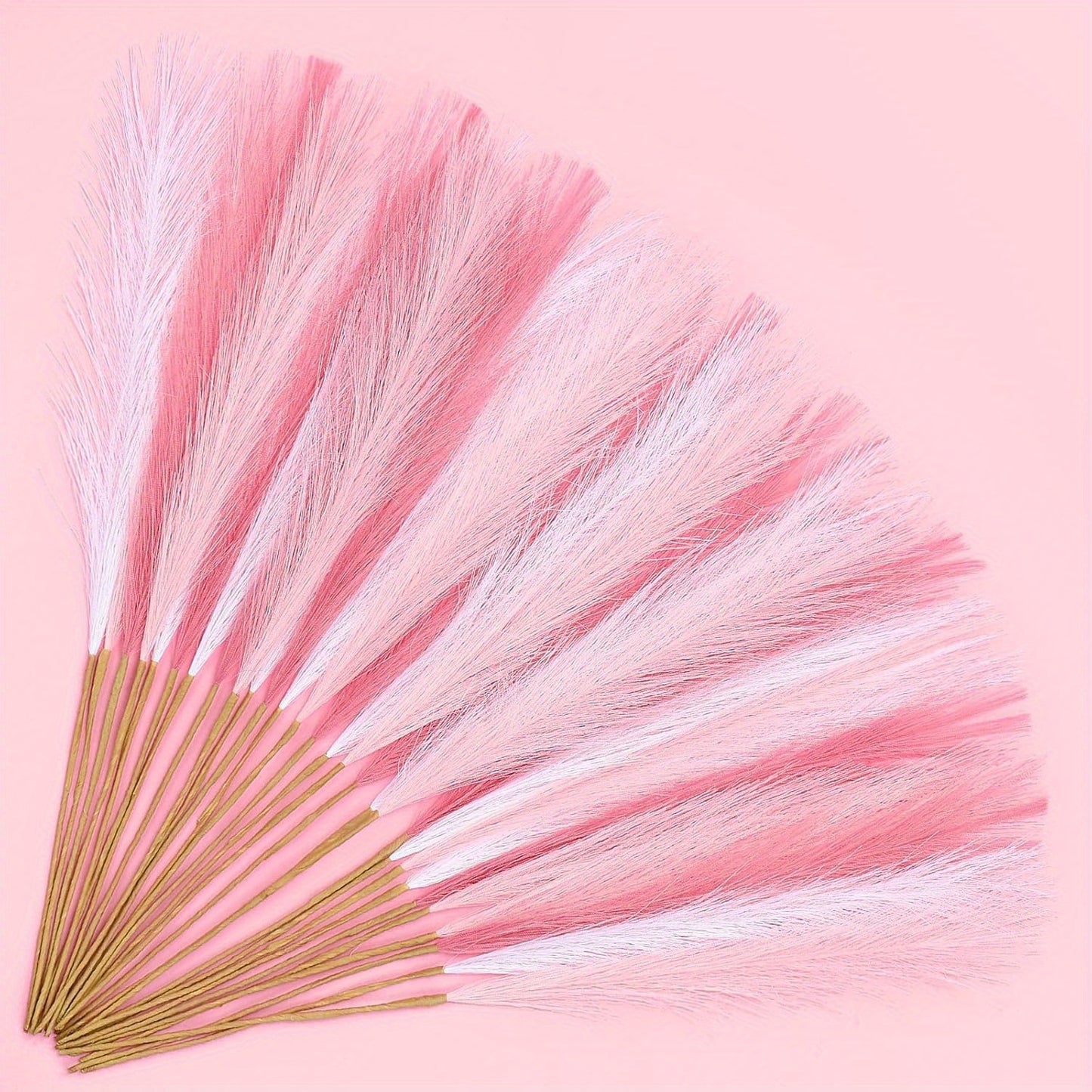21pcs Artificial Pampas Grass - Faux Reed Feathers for Home & Wedding Decor, Perfect for Vase Display, Event Styling, Table Centerpiece, Natural Aesthetic, Minimalist Arrangement, Realistic Texture, Durable Stems, Feather Acc